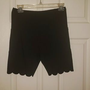 Romwe Scallop Edge Spandex Biker Shorts w Pockets